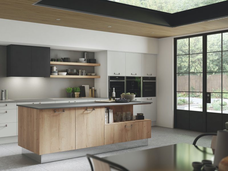 Modern kitchen in wood finish